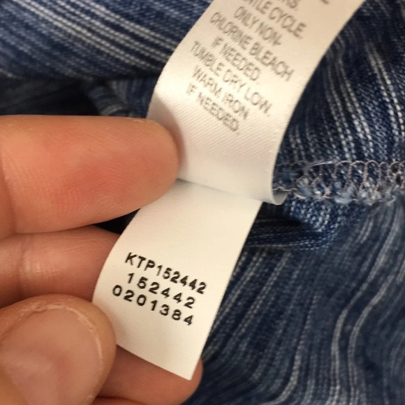 Pure J. Jill Indigo Blue Space Dye Cotton T Shirt Womens XSP Short Sleeve Tee - Picture 8 of 10